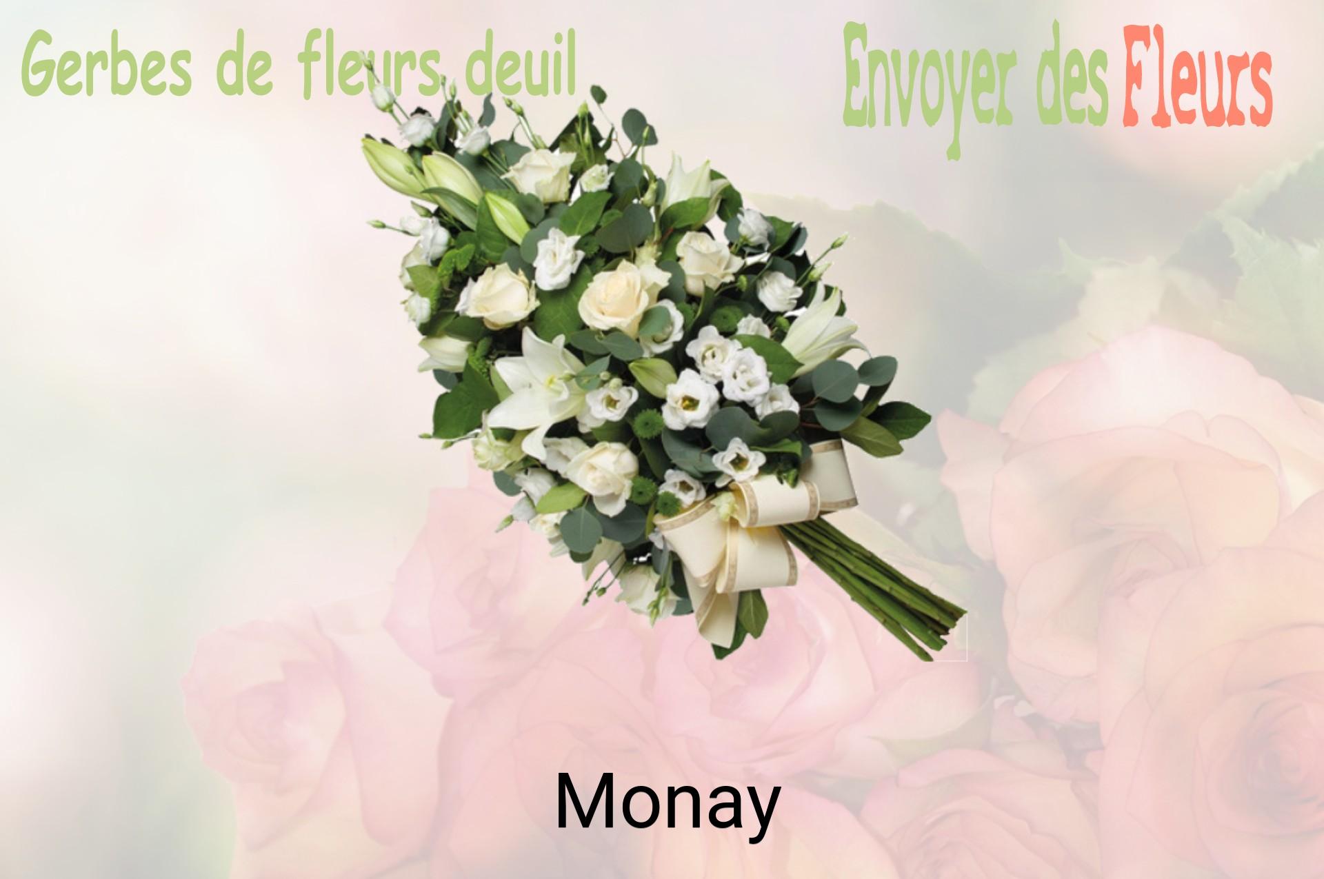 Gerbe de fleurs de deuil livrée à Monay
